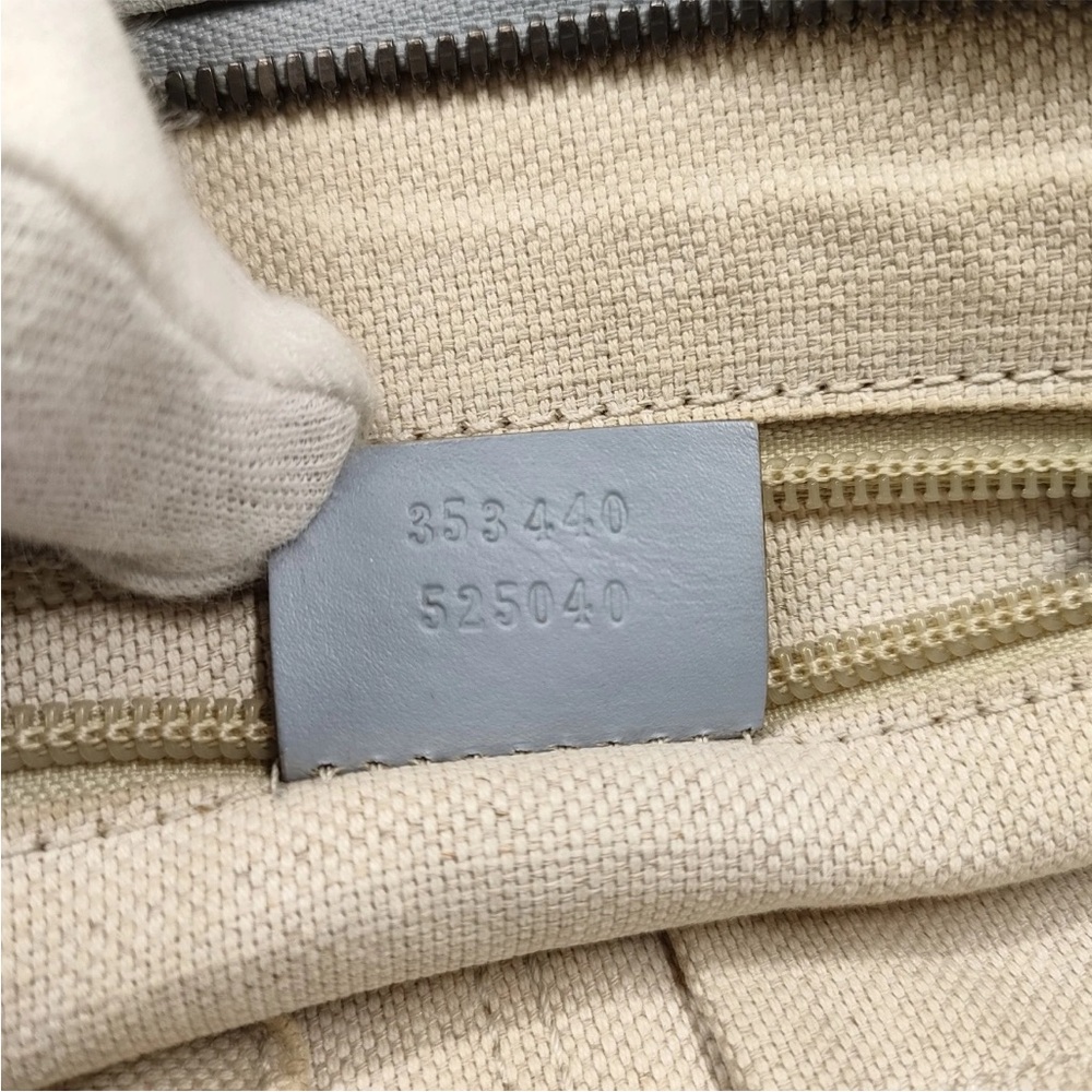 Gucci Light Blue Floral Handbag with Detachable leather crossbody strap - Picture 8 of 8